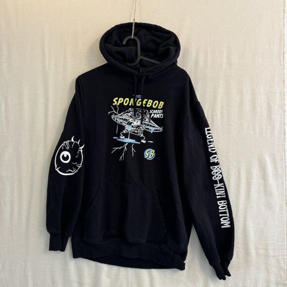 SpongeBob SquarePants Hoodie Adult Small Black H&M Baggy Sweatshirt - Picture 1 of 8